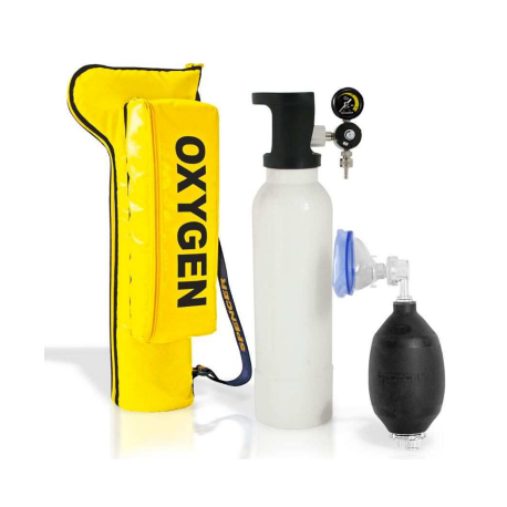 OXYPACK KIT 1 - Bombola ossigeno con riduttore di pressione e pallone  rianimatore - Mercoledisanto Rescue & Adventure