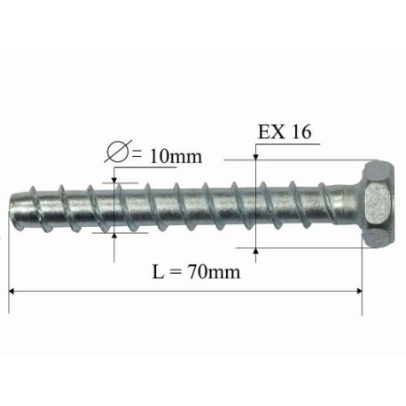 Vite zincata Raumer HERO MULTI-MONTI Ø10x70