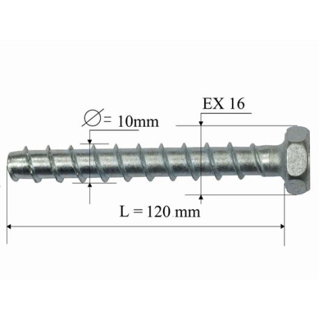 Vite zincata Raumer HECO MULTI-MONTI Ø10x120