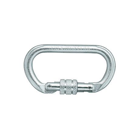 Moschettone parallelo con ghiera in acciaio Skylotec OVALSTEEL S