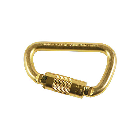 Moschettone a D in acciaio con ghiera Skylotec STEEL D TW