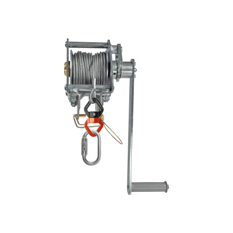 Verricello completo di fune in acciaio Skylotec TRIBOC WIND