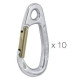 TIPTOP STAINLESS Moschettone di sosta di resistenza ottimale per usi esterni (confezione da 10)