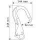 HOOK PLUS 62 MM - Moschettone in alluminio